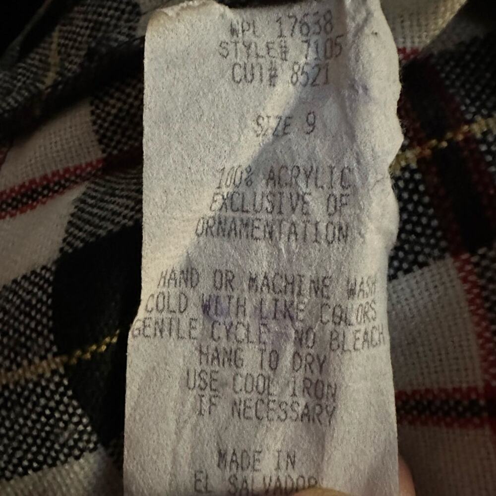 Vintage Plaid Pencil Skirt - Picture 6 of 6